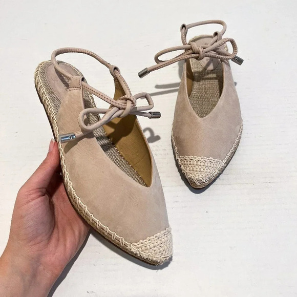 Shutz Laba Slingback Ankle Tie Classic Girly Bohemian Espadrille Flats 8.5 - Picture 2 of 8